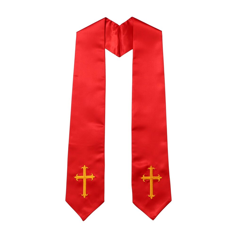 5764 Unisex Adult Clergy Stole with Embroidered Cross Wedding Stole Church